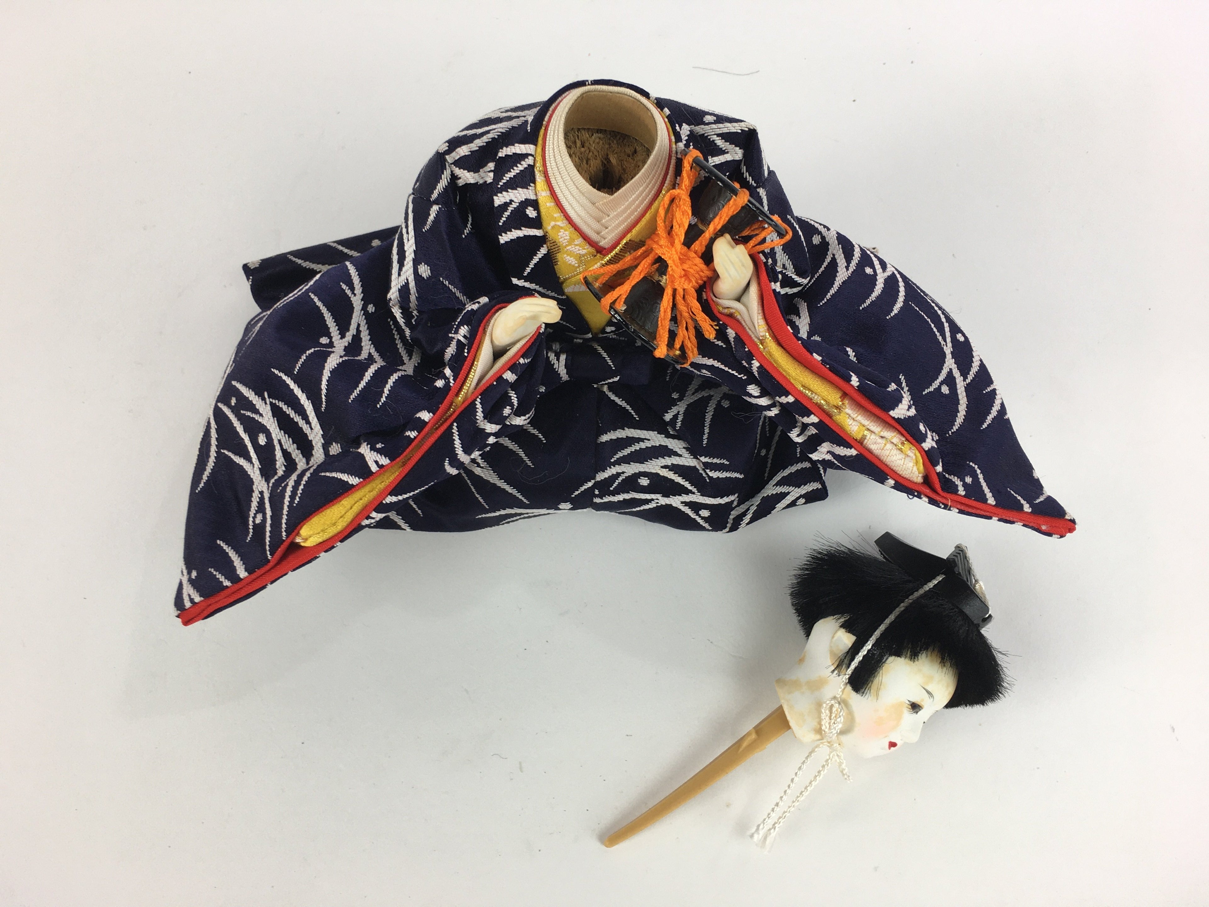 Japanese Hina Doll Kimono Boy Musician Vtg Gonin Bayashi Girls Day ID383