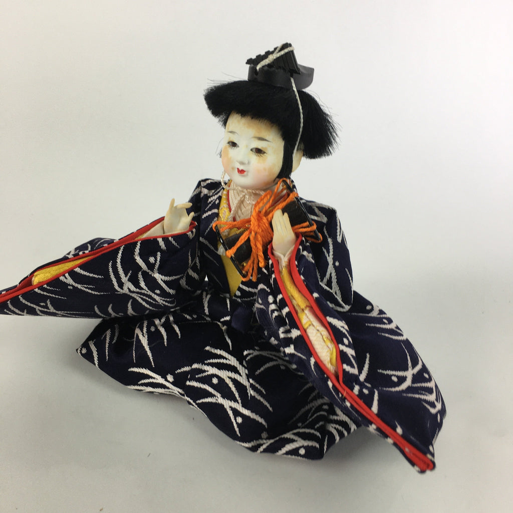 Japanese Hina Doll Kimono Boy Musician Vtg Gonin Bayashi Girls Day ID383