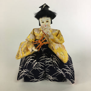 Japanese Hina Doll Kimono Boy Musician Vtg Gonin Bayashi Girls Day ID385