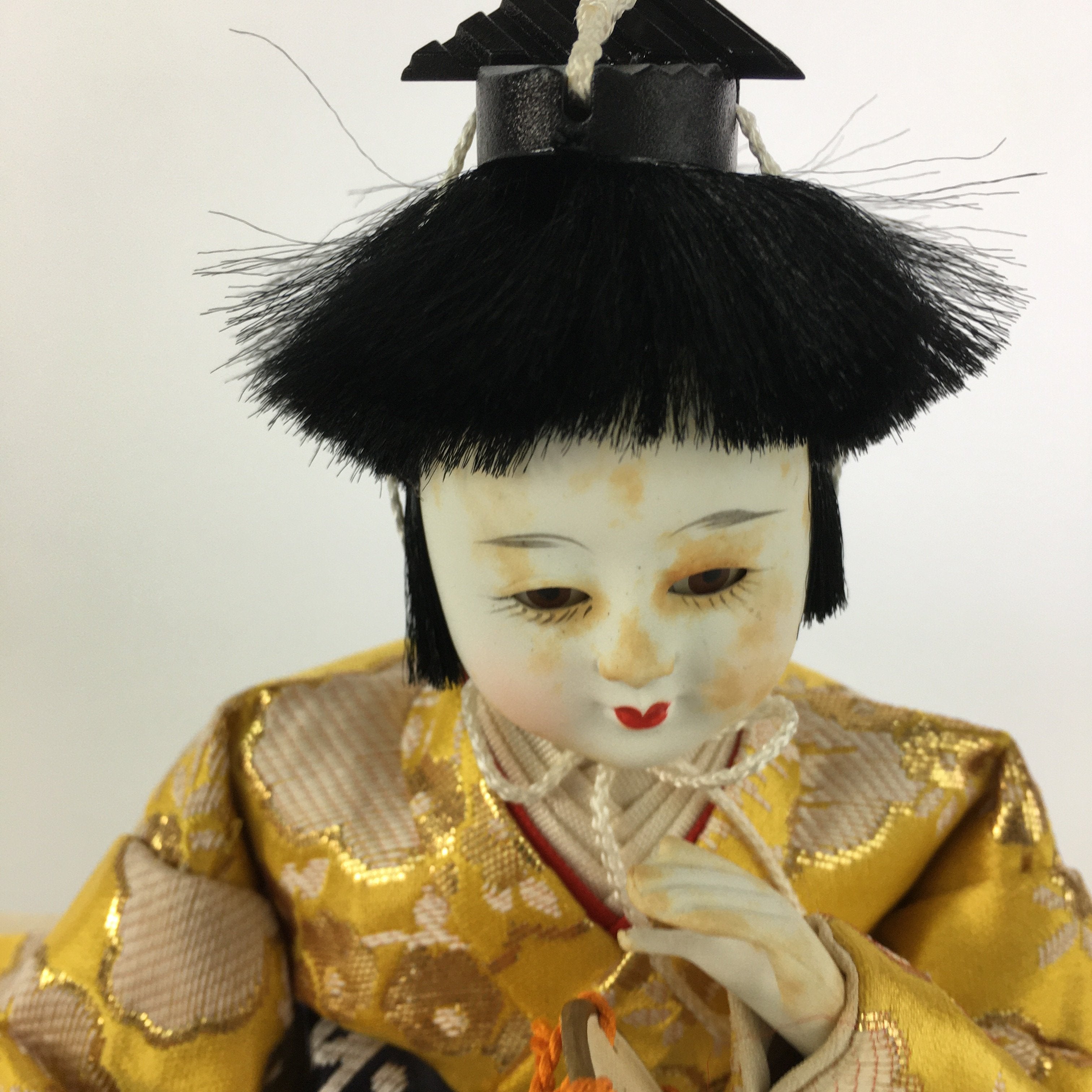 Japanese Hina Doll Kimono Boy Musician Vtg Gonin Bayashi Girls Day ID385