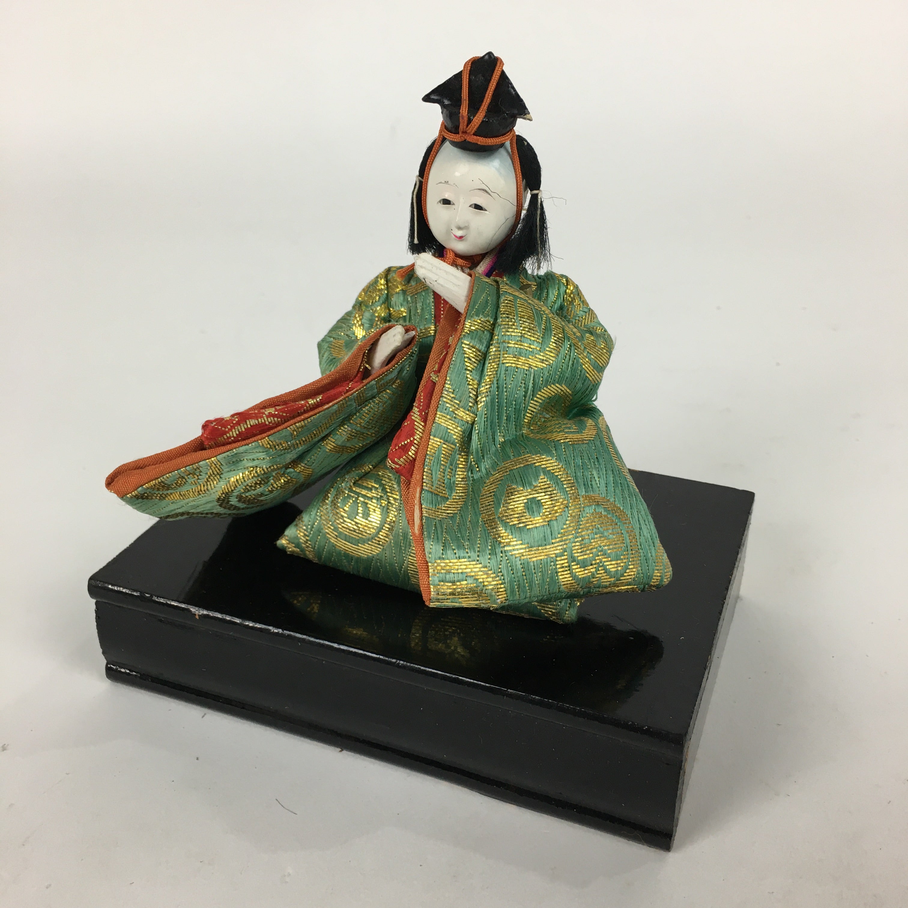 Japanese Hina Doll Kimono Boy Musician Vtg Gonin Bayashi Girls Day ID418