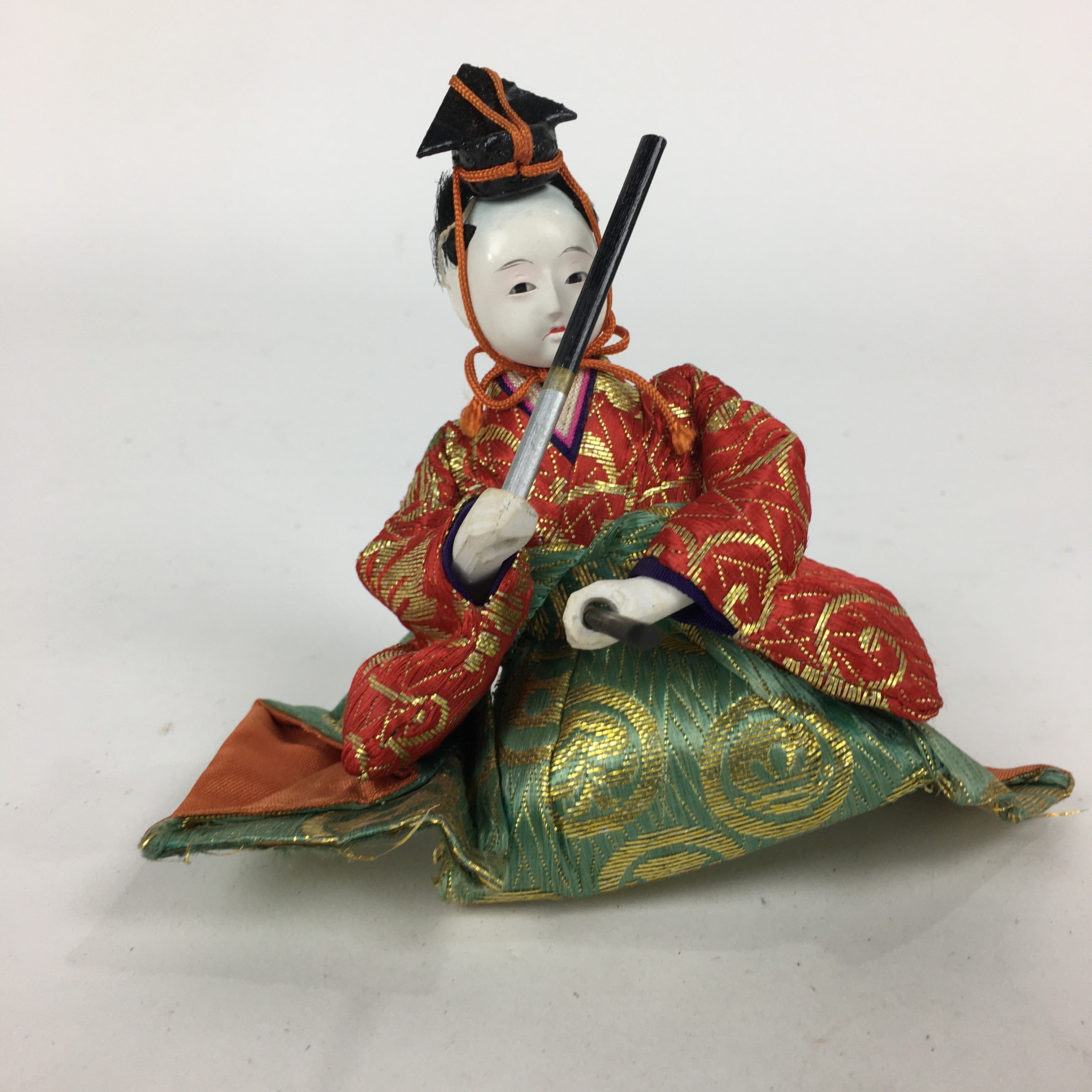 Japanese Hina Doll Kimono Boy Musician Vtg Gonin Bayashi Girls Day ID421