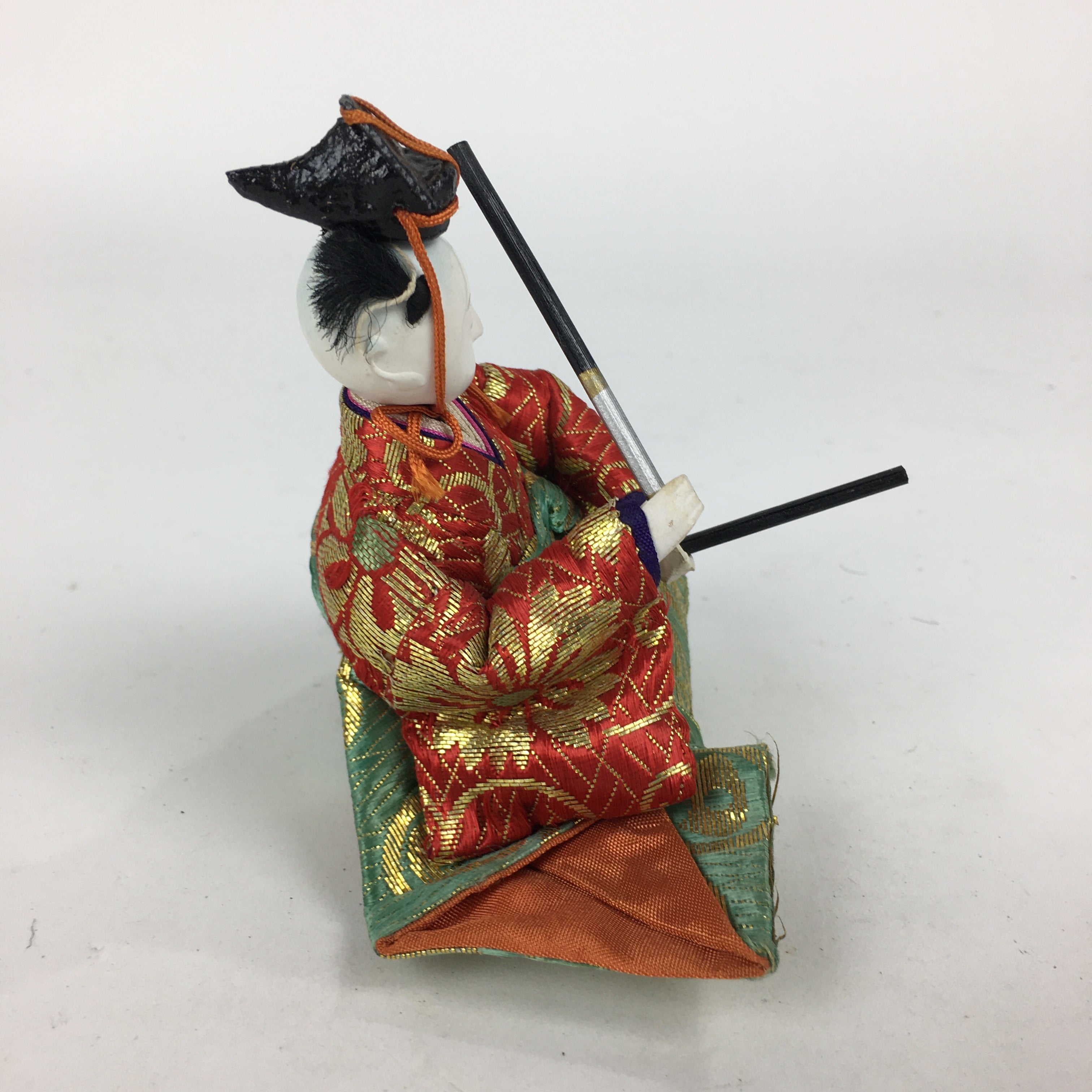 Japanese Hina Doll Kimono Boy Musician Vtg Gonin Bayashi Girls Day ID421