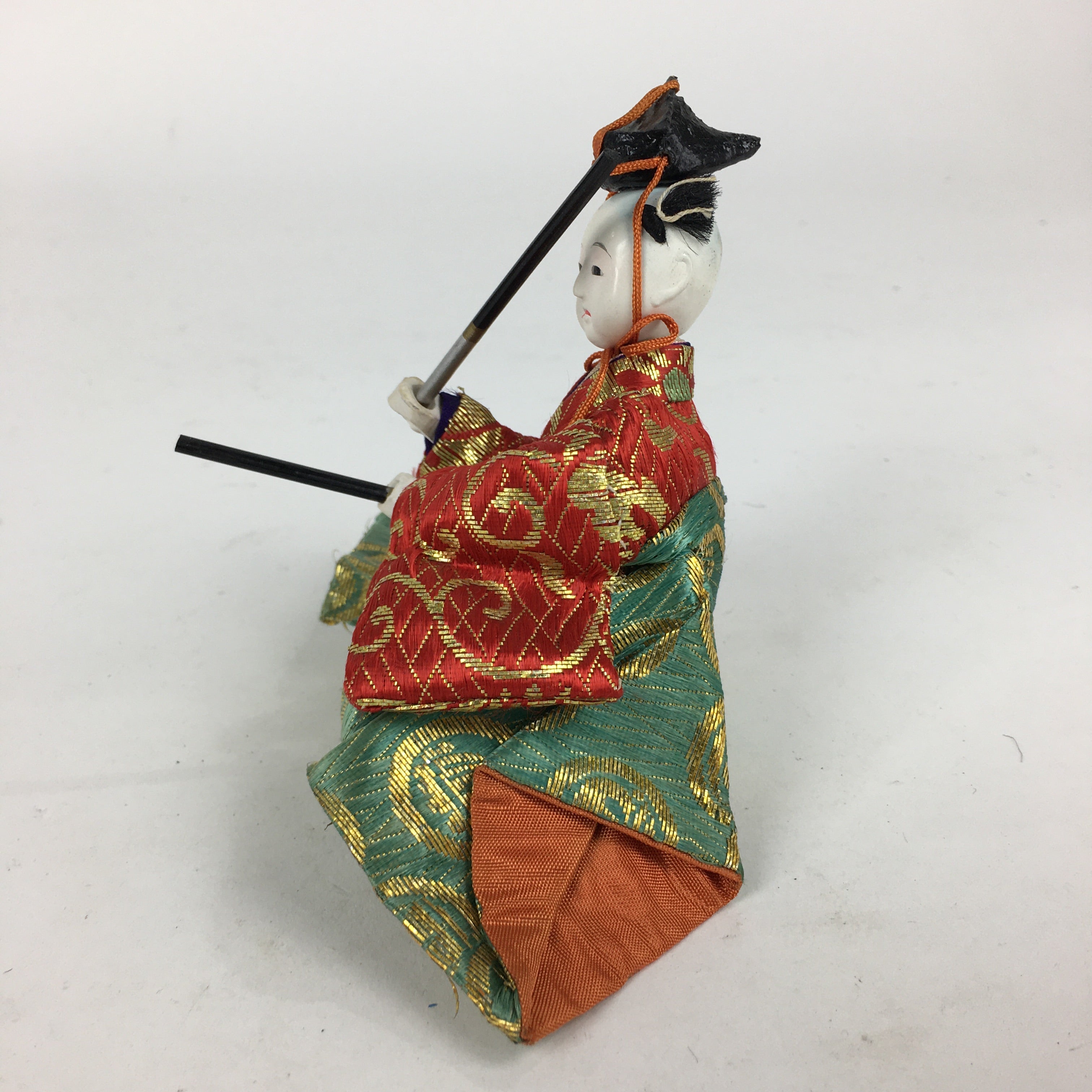 Japanese Hina Doll Kimono Boy Musician Vtg Gonin Bayashi Girls Day ID421