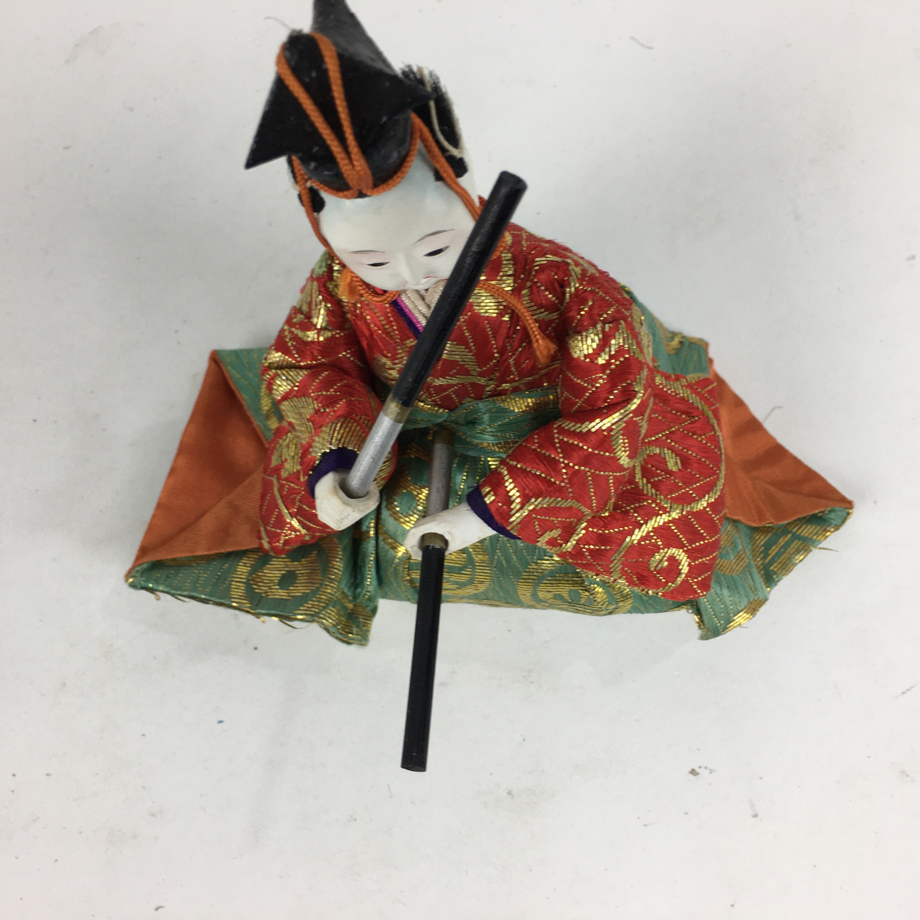 Japanese Hina Doll Kimono Boy Musician Vtg Gonin Bayashi Girls Day ID421