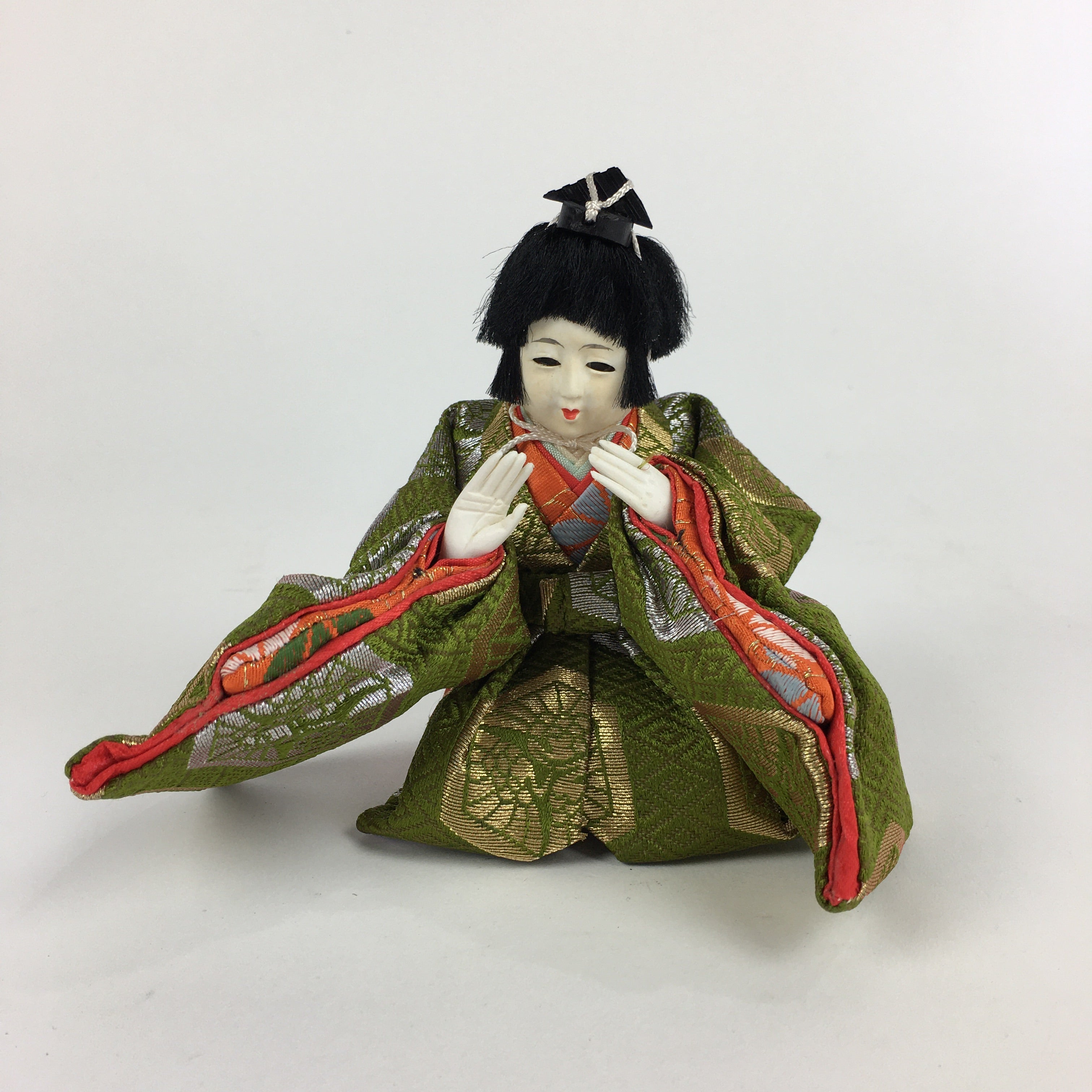 Japanese Hina Doll Kimono Boy Musician Vtg Gonin Bayashi Girls Day ID447