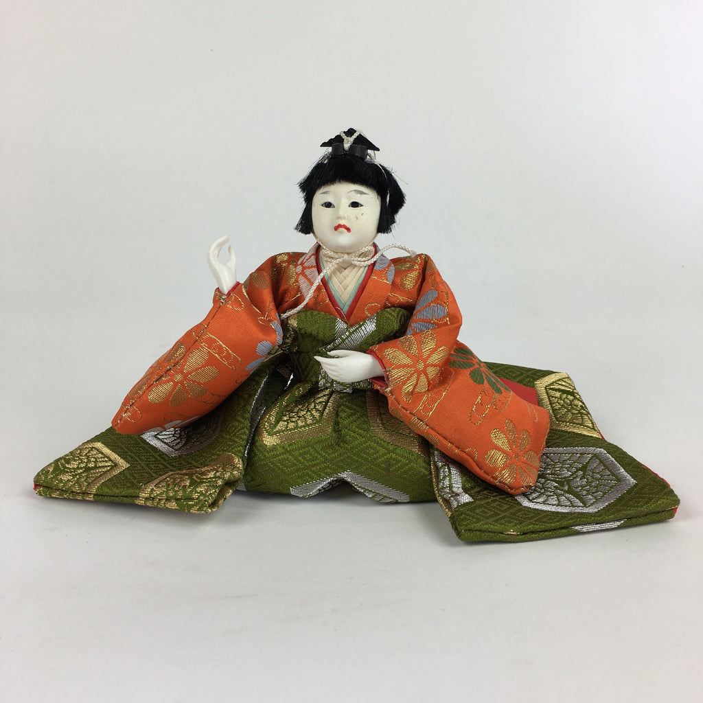 Japanese Hina Doll Kimono Boy Musician Vtg Gonin Bayashi Girls Day ID448