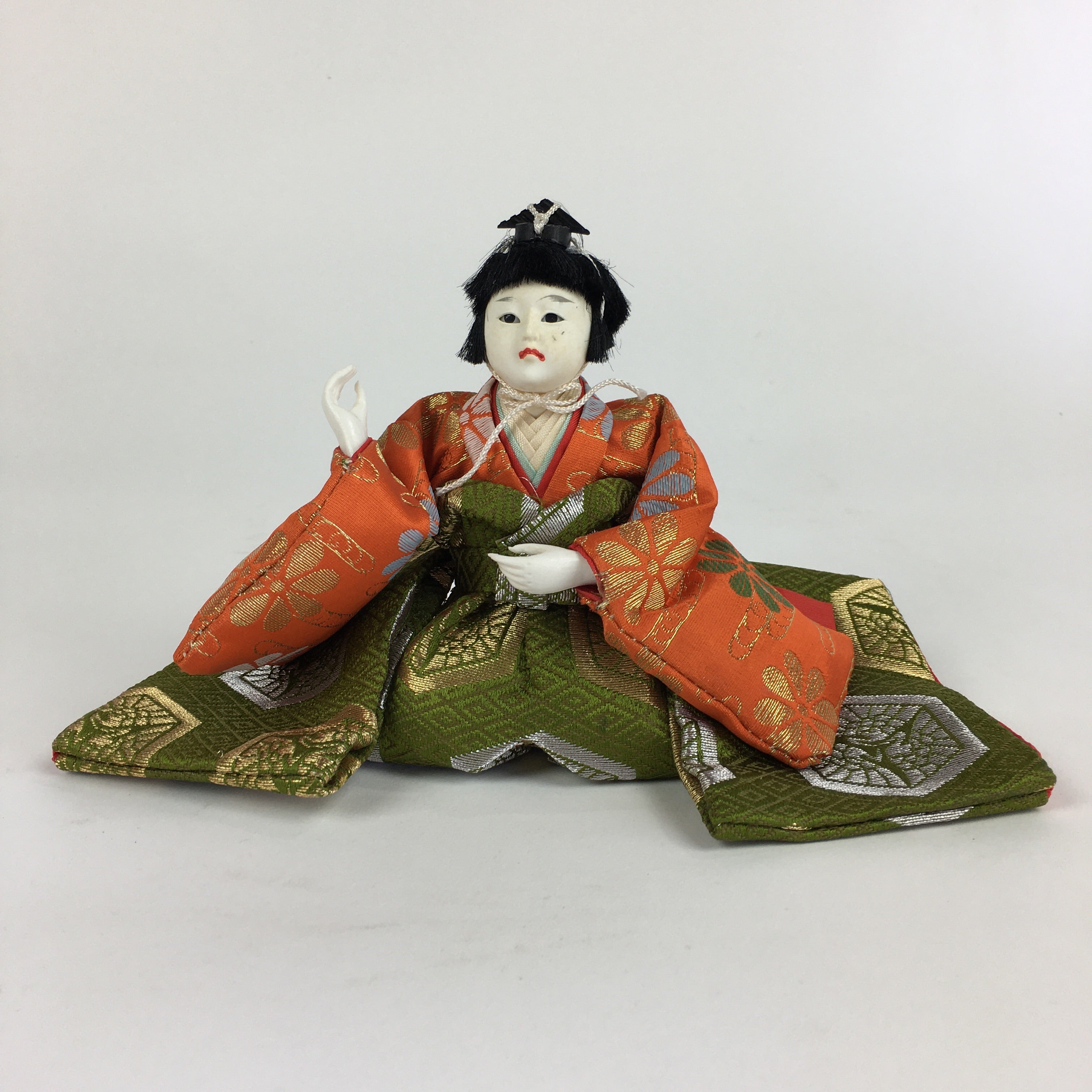 Japanese Hina Doll Kimono Boy Musician Vtg Gonin Bayashi Girls Day ID448