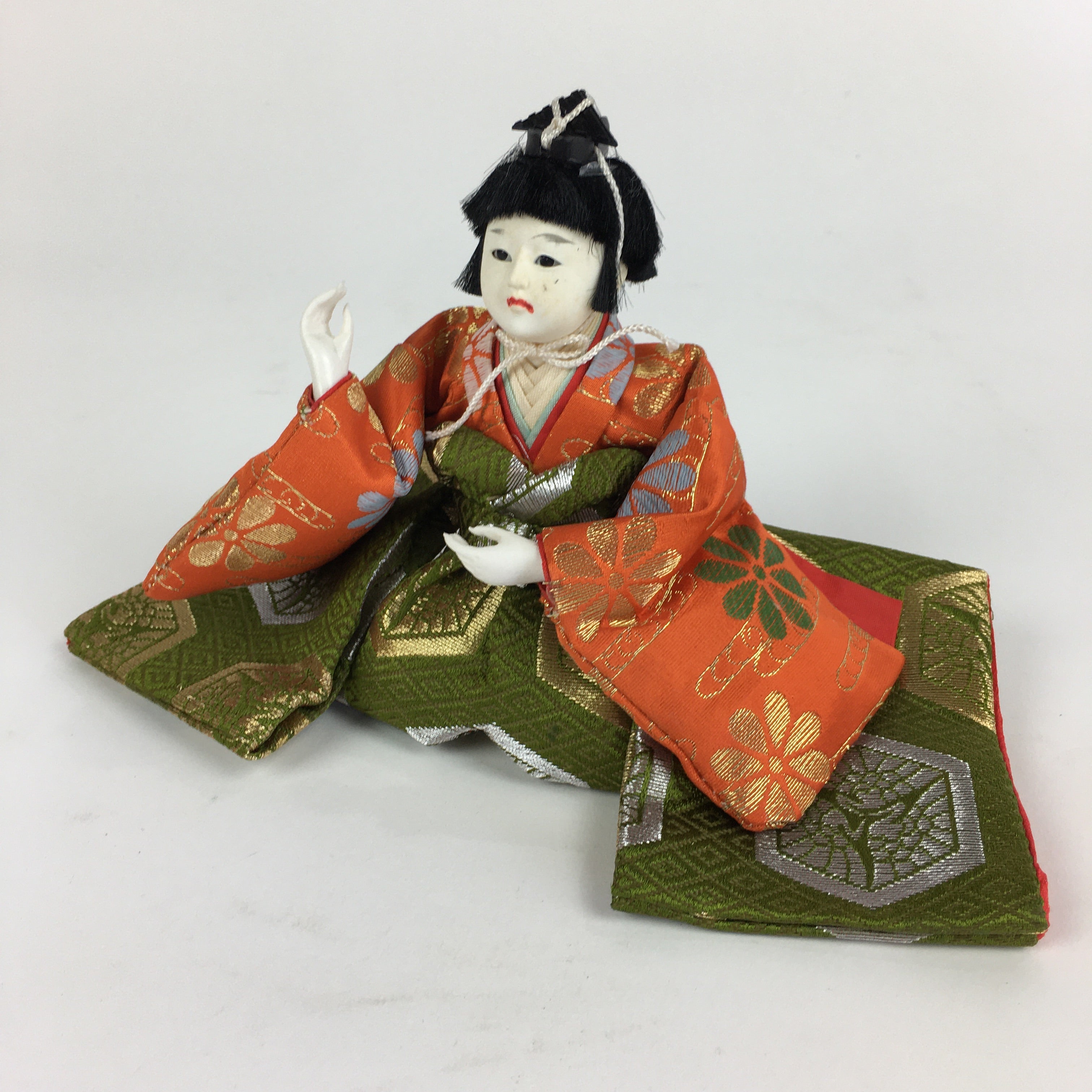 Japanese Hina Doll Kimono Boy Musician Vtg Gonin Bayashi Girls Day ID448