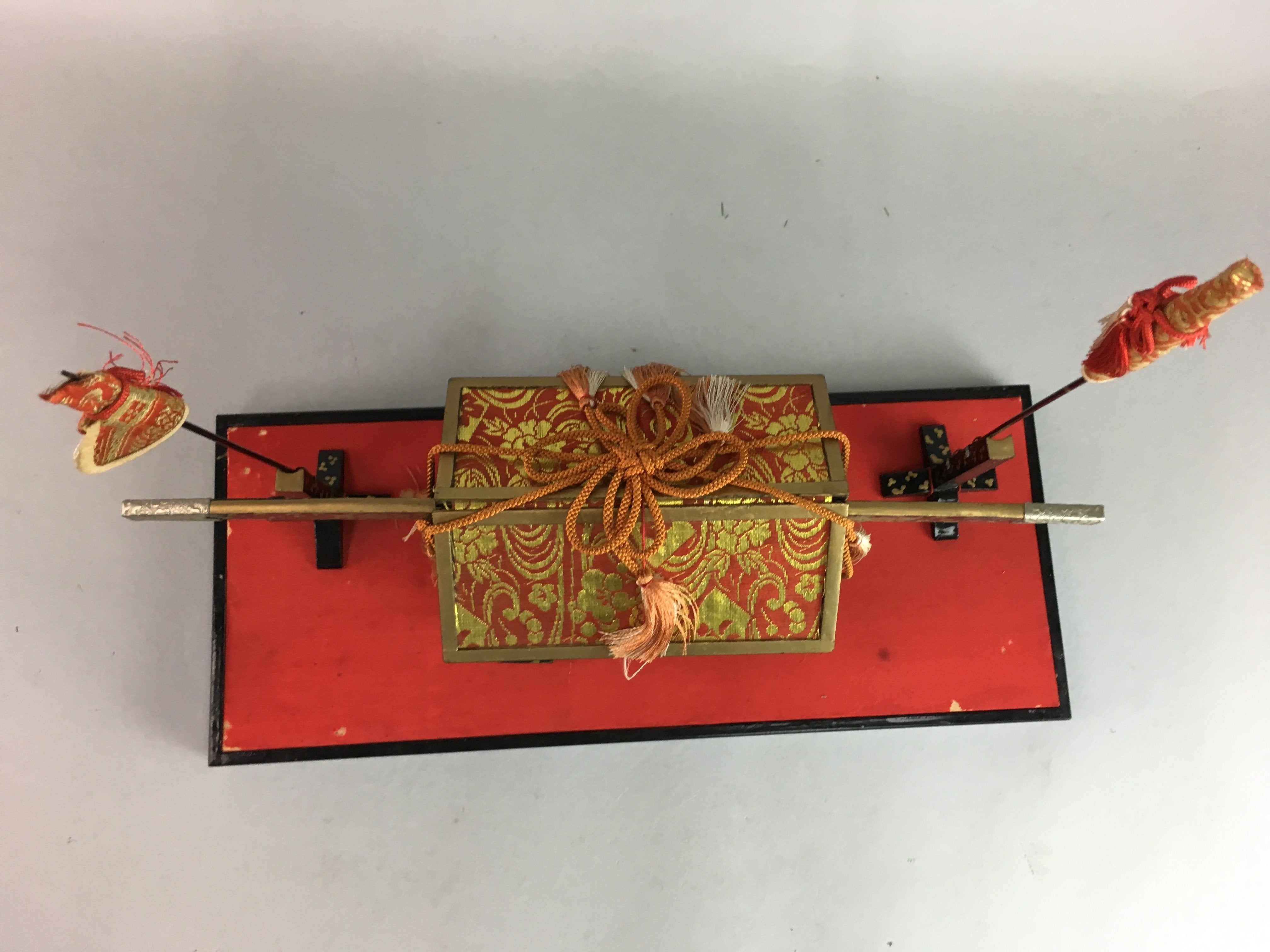 Japanese Hina Doll Lacquer Carriage Stand Palanquin Girls Day Decoration ID221