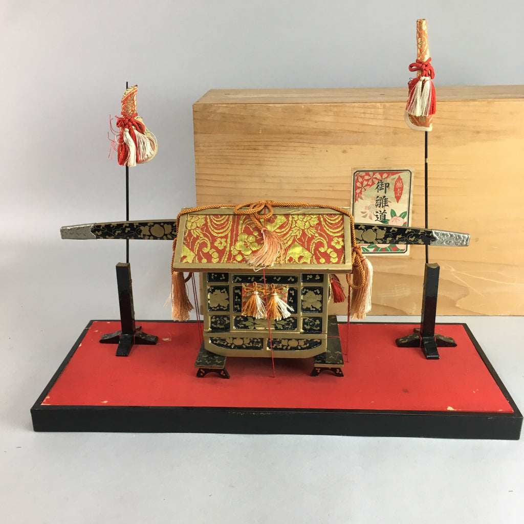 Japanese Hina Doll Lacquer Carriage Stand Palanquin Girls Day Decoration ID221