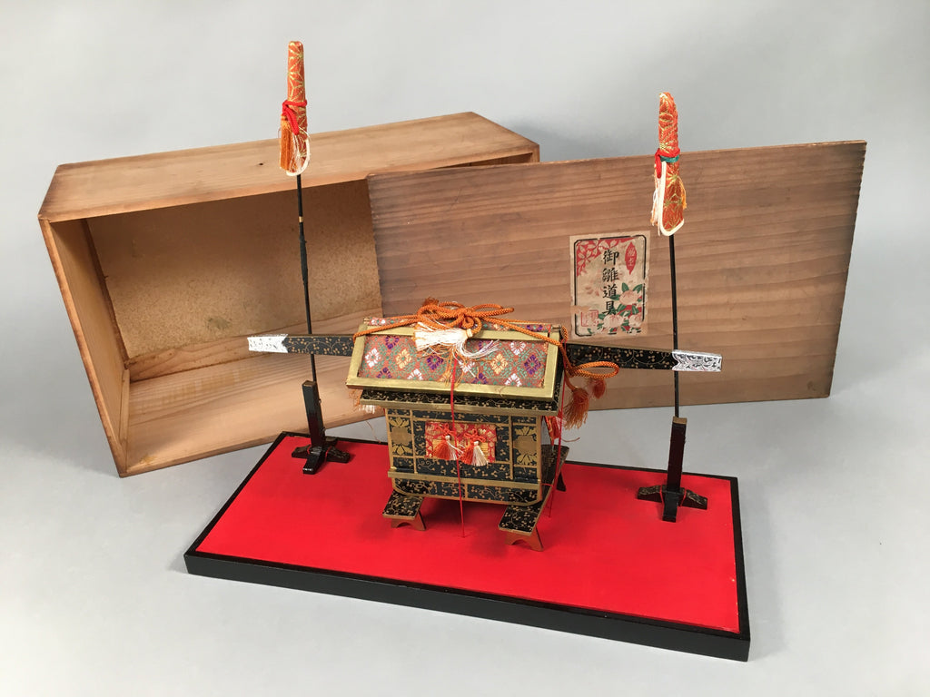 Japanese Hina Doll Lacquer Carriage Stand Palanquin Girls Day Decoration ID353