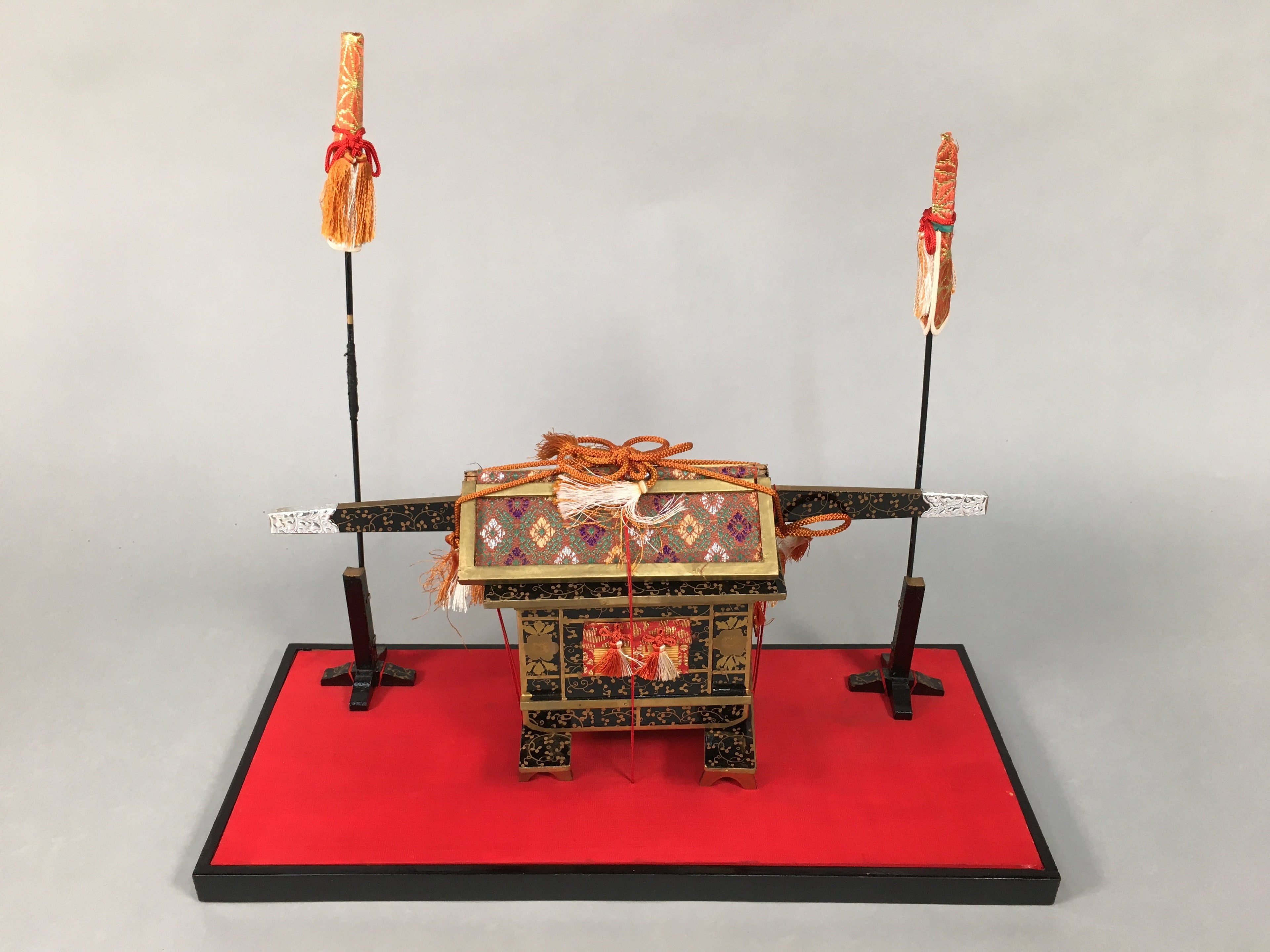 Japanese Hina Doll Lacquer Carriage Stand Palanquin Girls Day Decoration ID353
