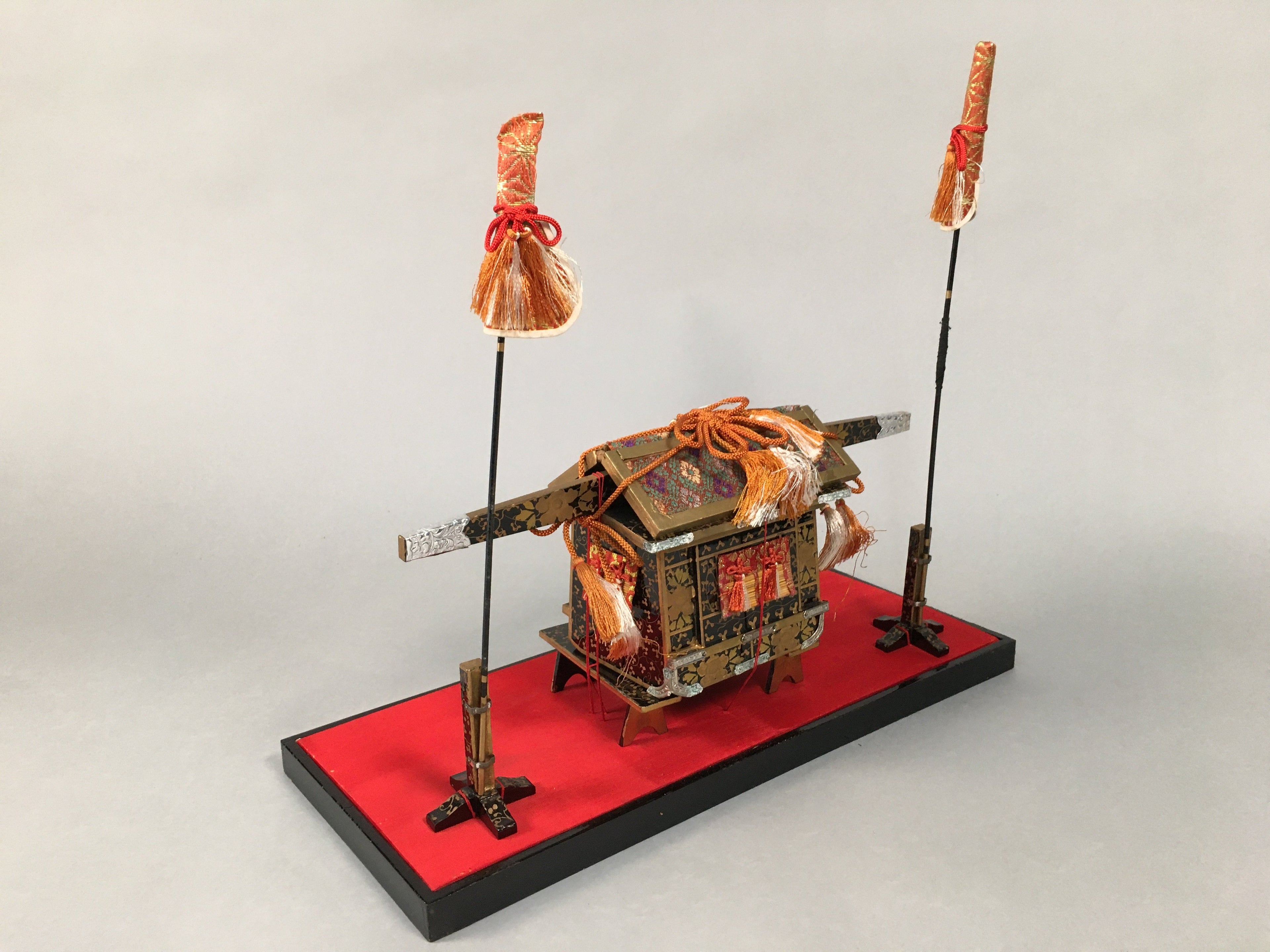 Japanese Hina Doll Lacquer Carriage Stand Palanquin Girls Day Decoration ID353