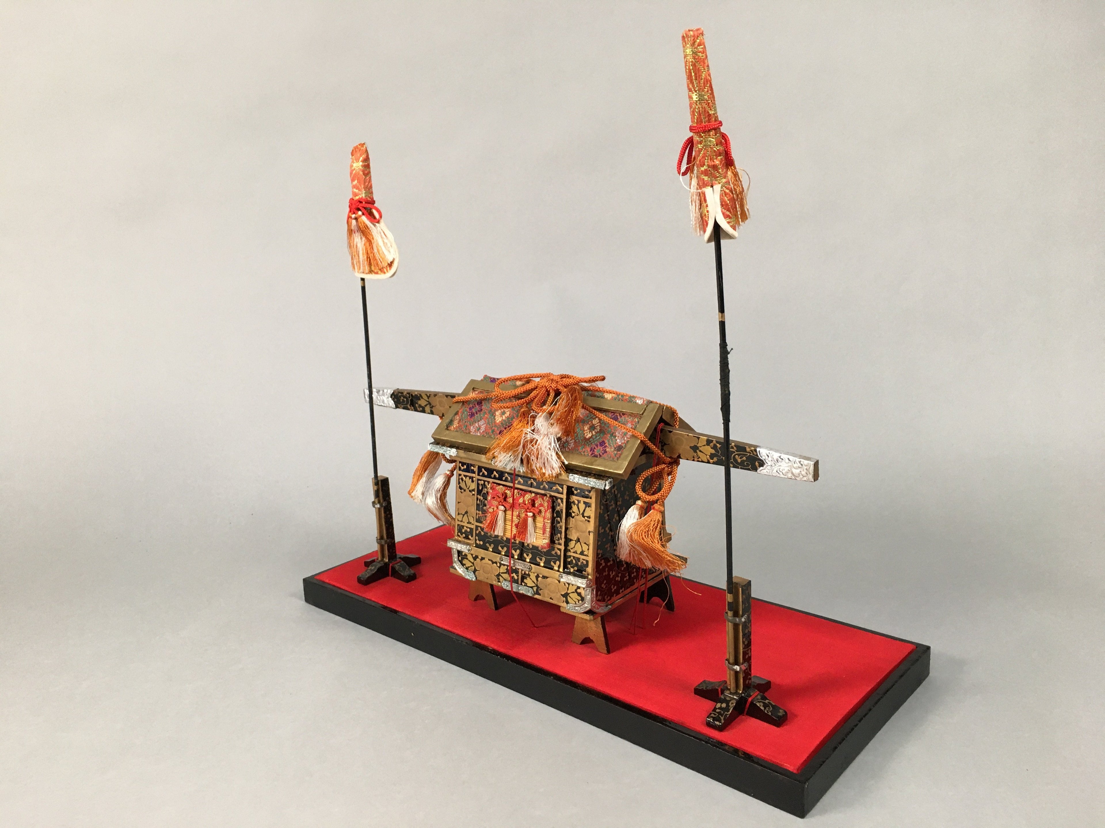 Japanese Hina Doll Lacquer Carriage Stand Palanquin Girls Day Decoration ID353