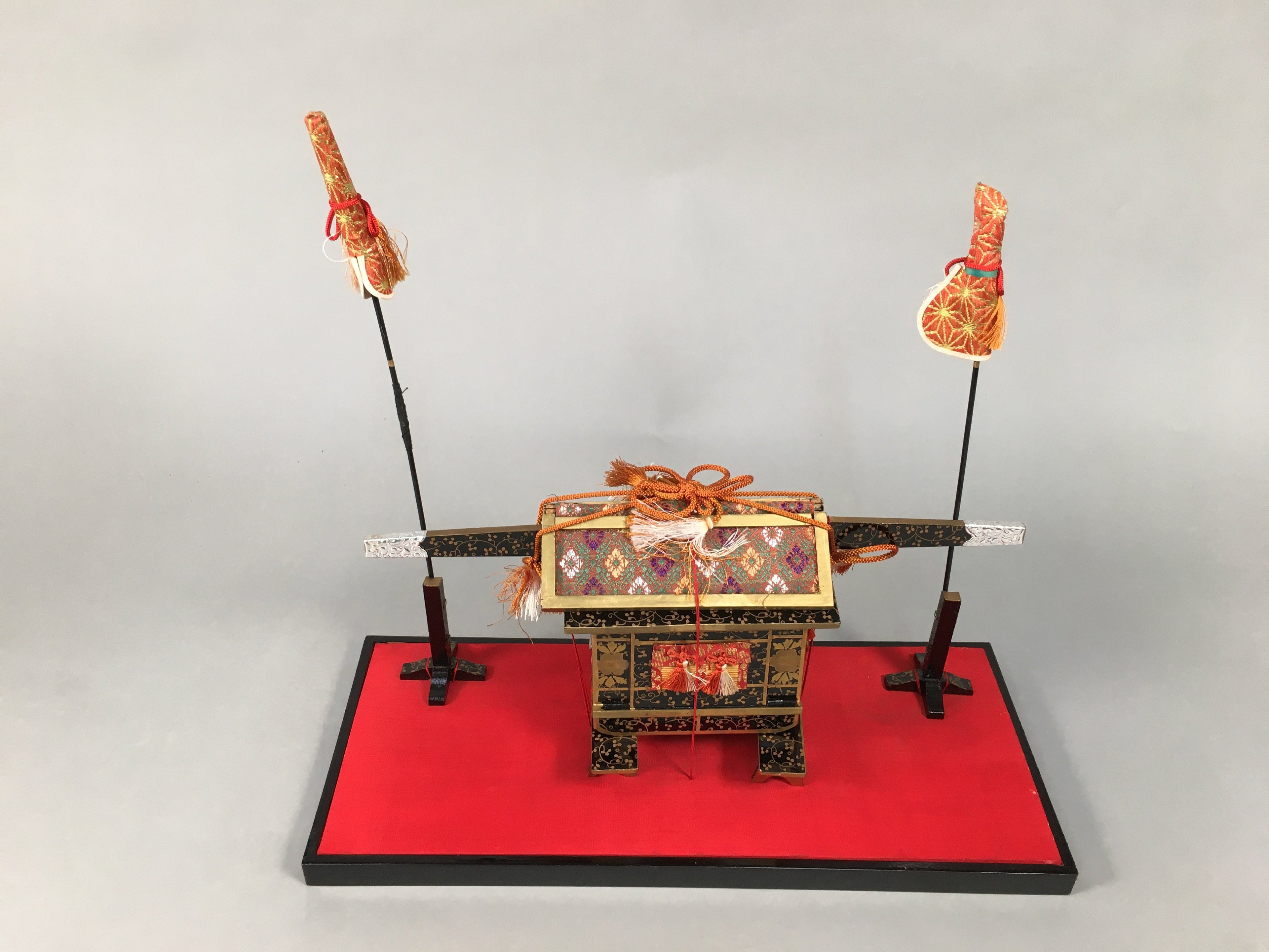 Japanese Hina Doll Lacquer Carriage Stand Palanquin Girls Day Decoration ID353
