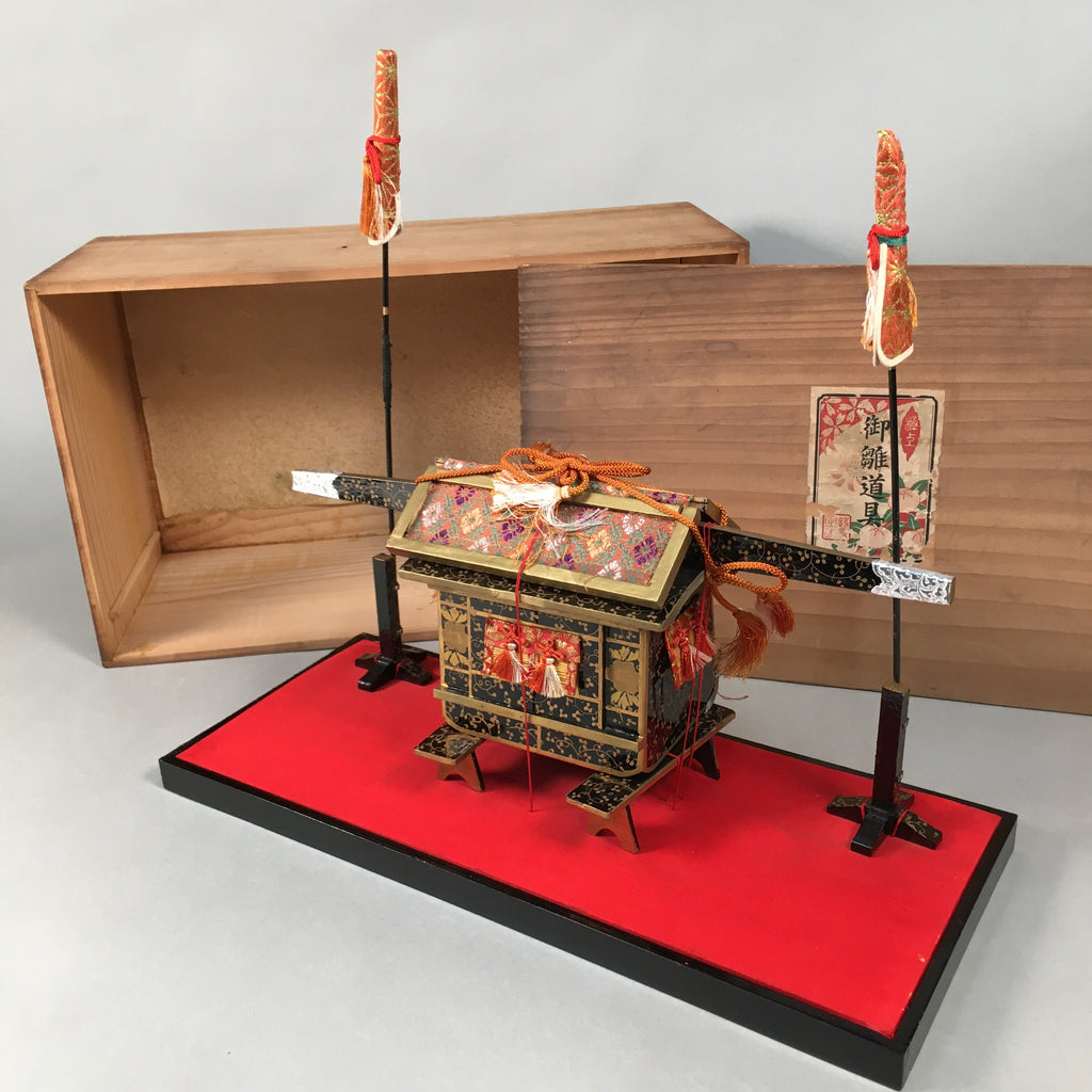 Japanese Hina Doll Lacquer Carriage Stand Palanquin Girls Day Decoration ID353