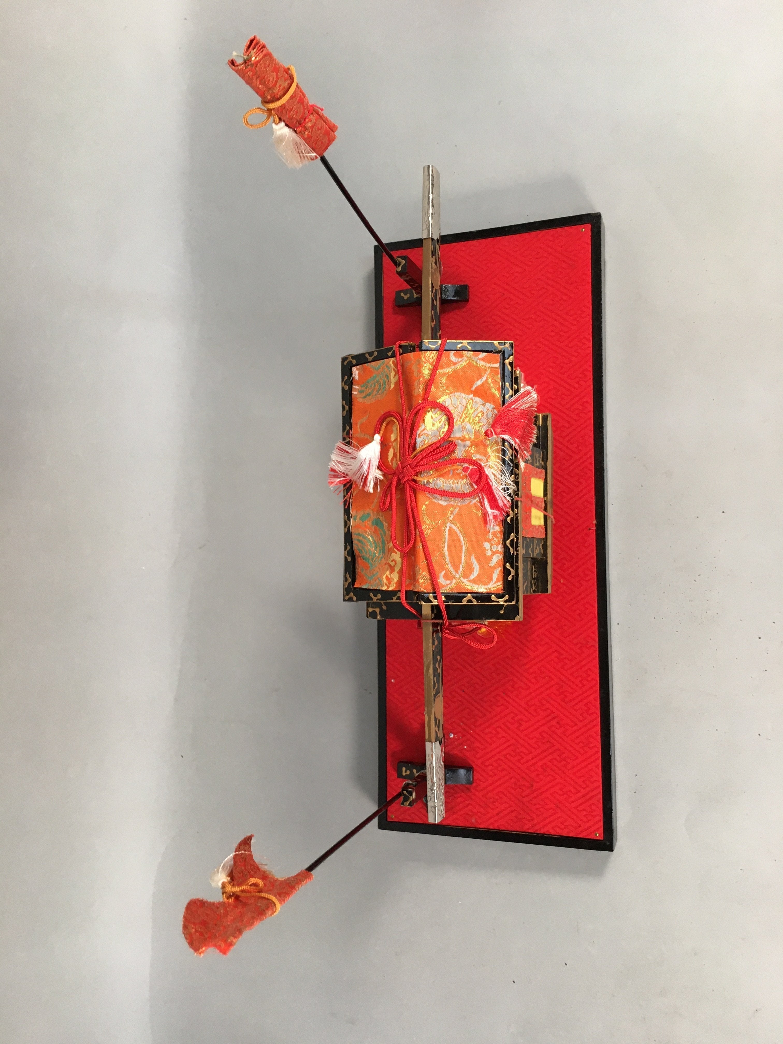 Japanese Hina Doll Lacquer Carriage Stand Palanquin Vtg Girls Day Decoration ID379