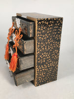 Japanese Hina Doll Lacquer Chest Vtg Girls Day Wood Decoration Makie ID290