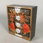 Japanese Hina Doll Lacquer Chest Vtg Girls Day Wood Decoration Makie ID290