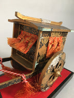 Japanese Hina Doll Lacquer Ox Carriage Stand Vtg Palanquin Miniature Girls Day I
