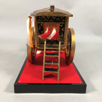 Japanese Hina Doll Lacquer Ox Carriage Stand Vtg Palanquin Miniature ID378