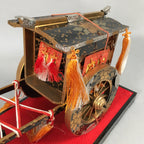 Japanese Hina Doll Lacquer Ox Carriage Stand Vtg Palanquin Miniature ID378