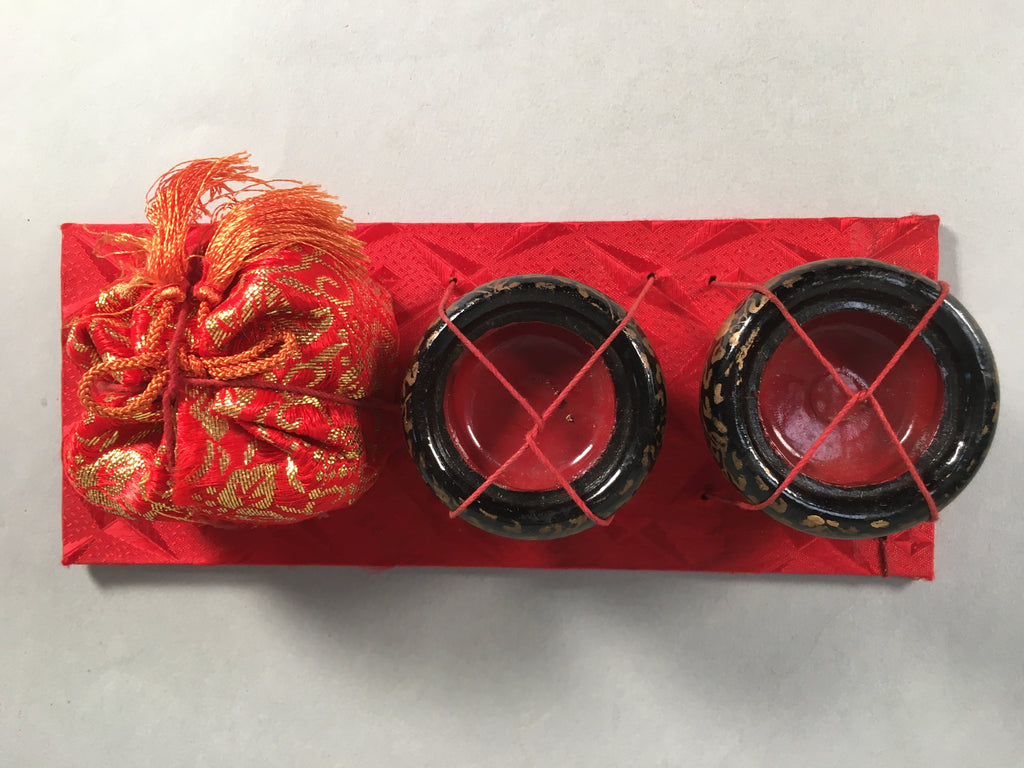 Japanese Hina Doll Miniature Furniture Vtg Fire Pit Clothes Bag Hibachi ID287