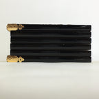 Japanese Hina Doll Miniature Furniture Vtg Gold Folding Screen Panel Byobu ID431