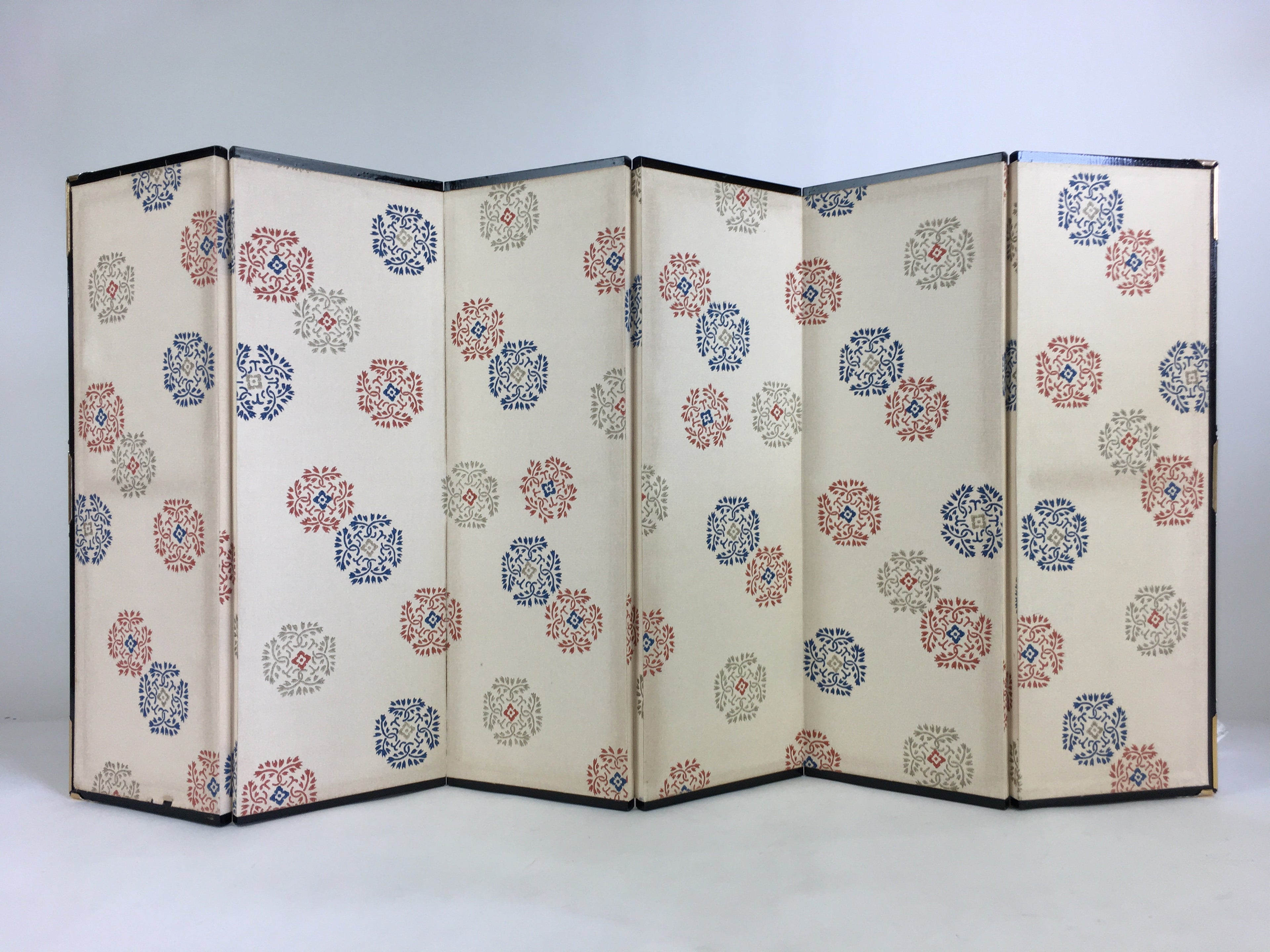 Japanese Hina Doll Miniature Furniture Vtg Gold Folding Screen Panel Byobu ID431