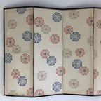 Japanese Hina Doll Miniature Furniture Vtg Gold Folding Screen Panel Byobu ID431