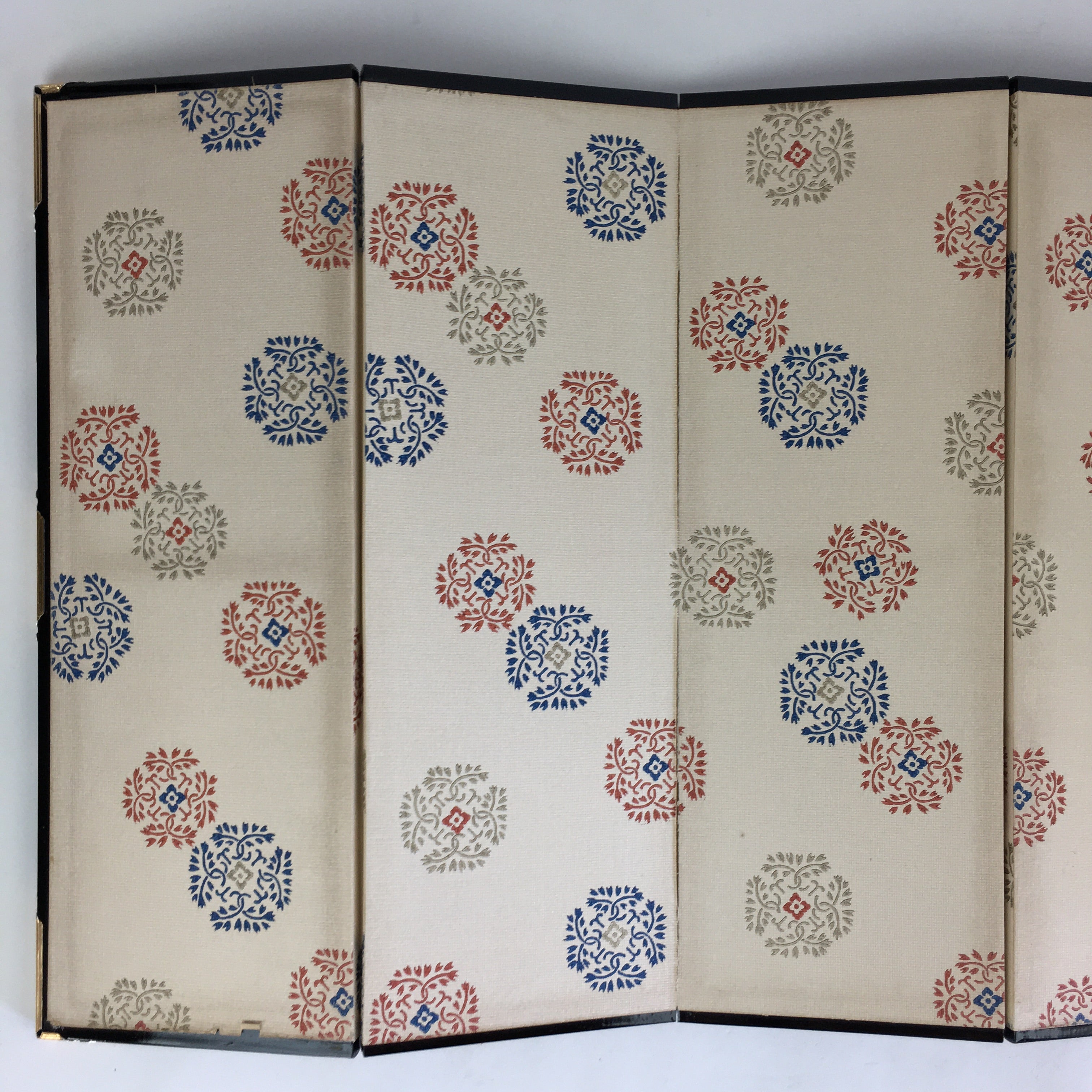 Japanese Hina Doll Miniature Furniture Vtg Gold Folding Screen Panel Byobu ID431