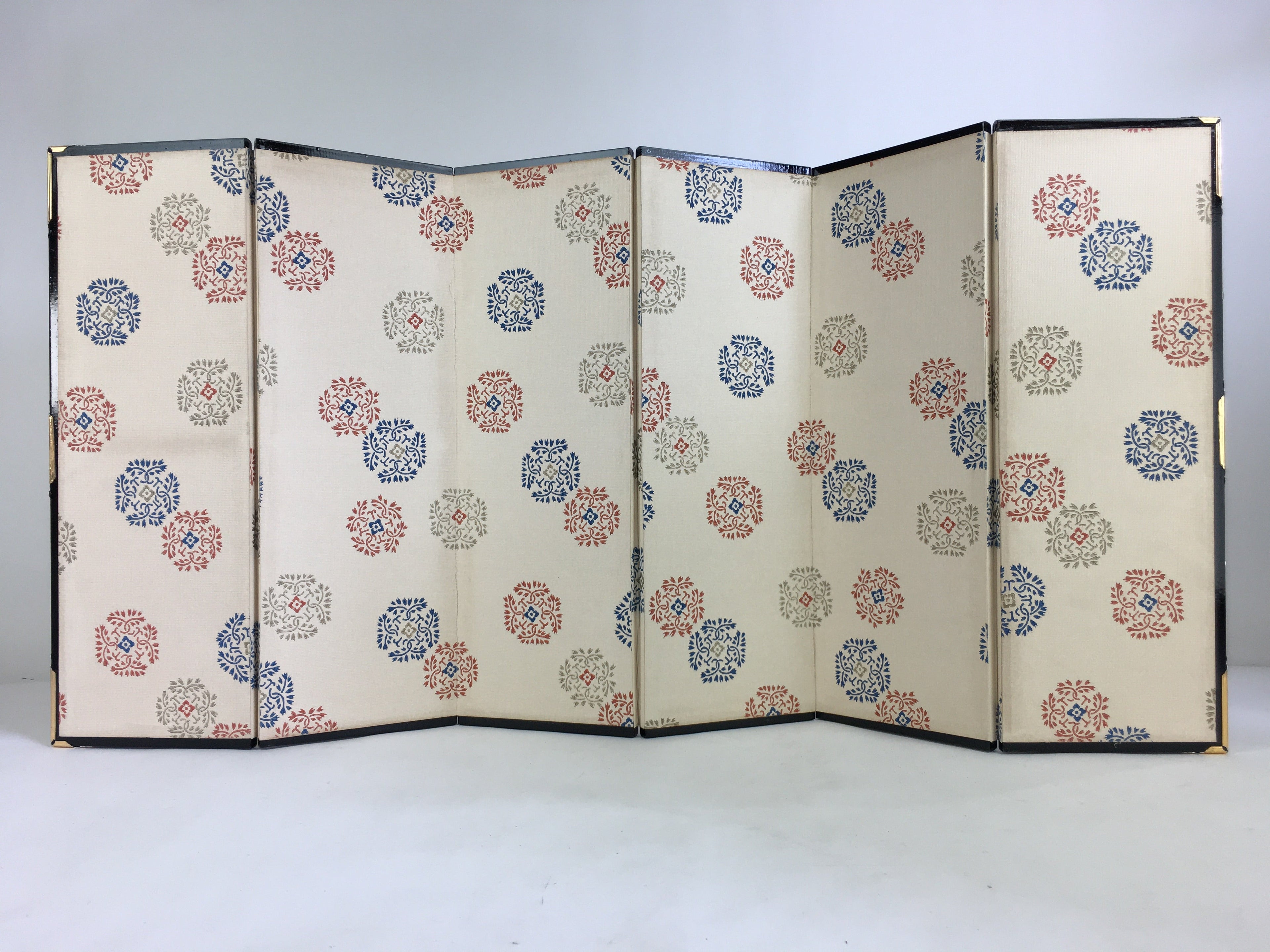 Japanese Hina Doll Miniature Furniture Vtg Gold Folding Screen Panel Byobu ID432