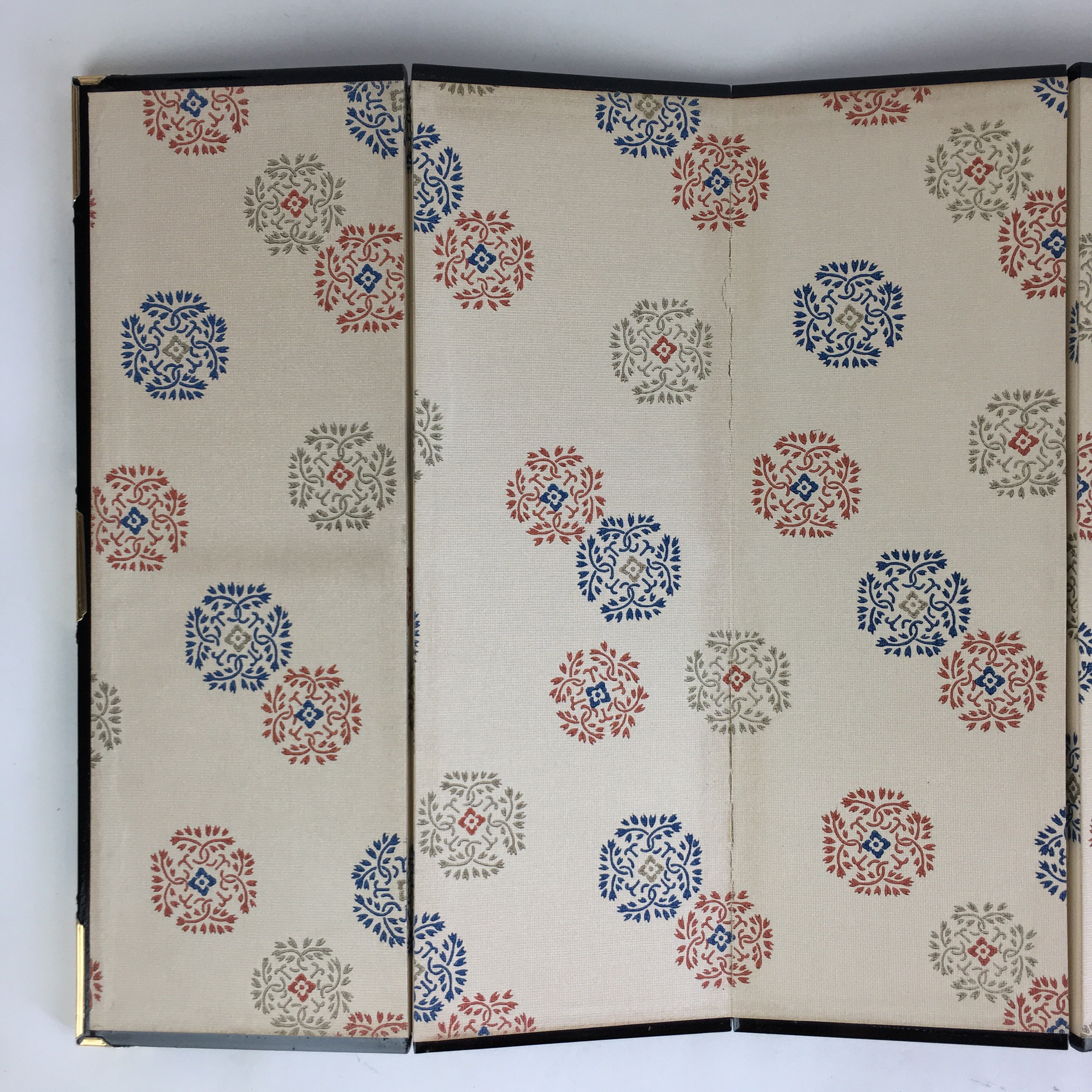 Japanese Hina Doll Miniature Furniture Vtg Gold Folding Screen Panel Byobu ID432