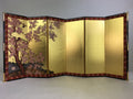 Japanese Hina Doll Miniature Furniture Vtg Gold Folding Screen Panel Byobu ID432