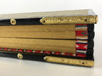 Japanese Hina Doll Miniature Furniture Vtg Gold Folding Screen Panel Byobu ID475
