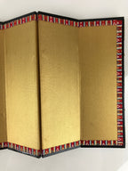Japanese Hina Doll Miniature Furniture Vtg Gold Folding Screen Panel Byobu ID475