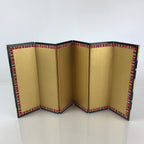 Japanese Hina Doll Miniature Furniture Vtg Gold Folding Screen Panel Byobu ID475