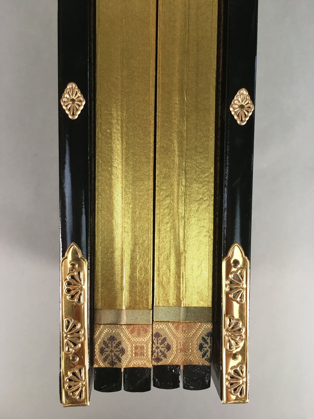Japanese Hina Doll Miniature Furniture Vtg Gold Screen Folding Panel Byobu ID321