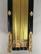 Japanese Hina Doll Miniature Furniture Vtg Gold Screen Folding Panel Byobu ID321
