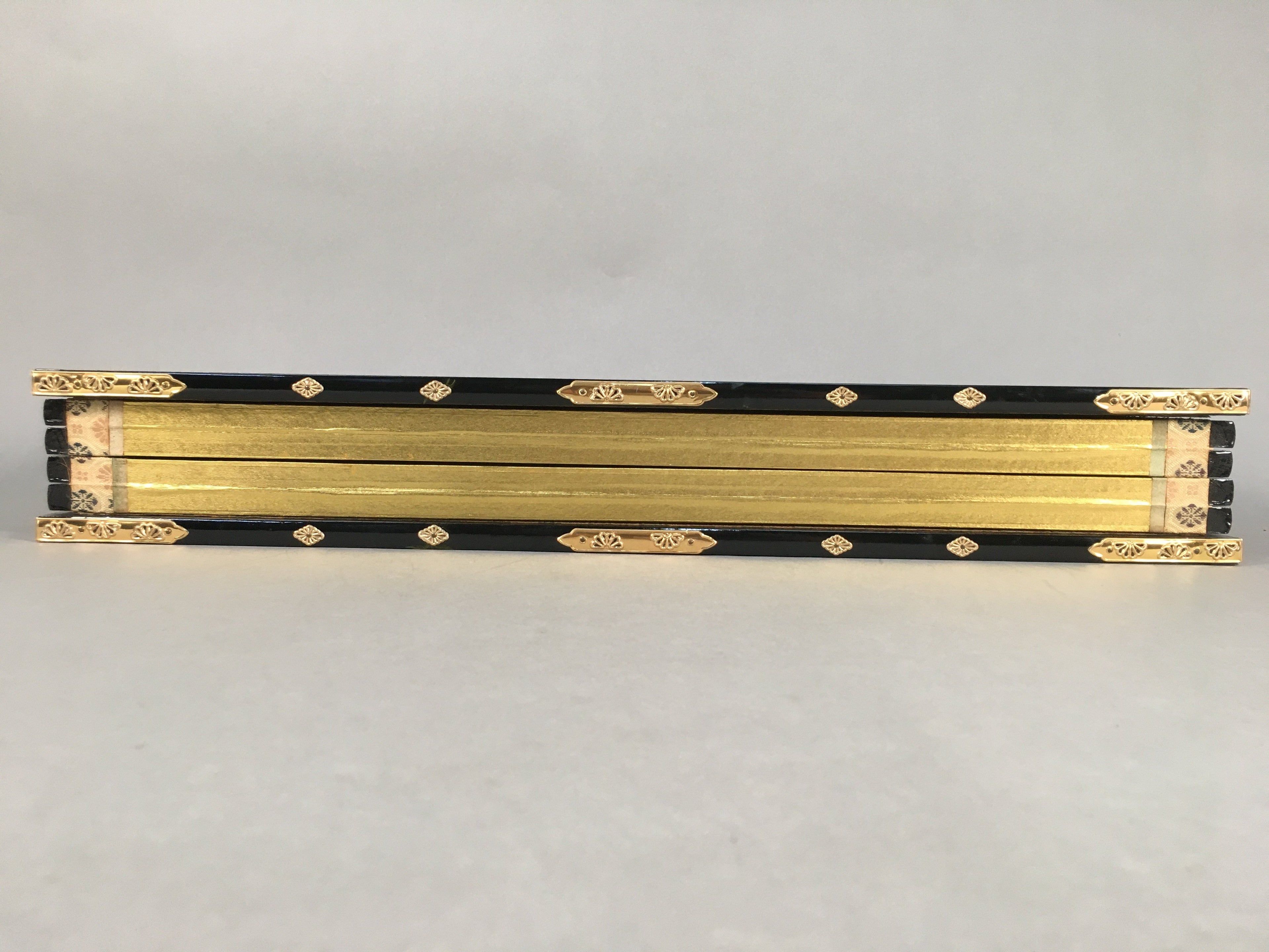 Japanese Hina Doll Miniature Furniture Vtg Gold Screen Folding Panel Byobu ID321