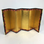 Japanese Hina Doll Miniature Furniture Vtg Gold Screen Folding Panel Byobu ID397