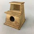 Japanese Hina Doll Miniature Furniture Wood Offer Stand Vtg Brown Grain ID160