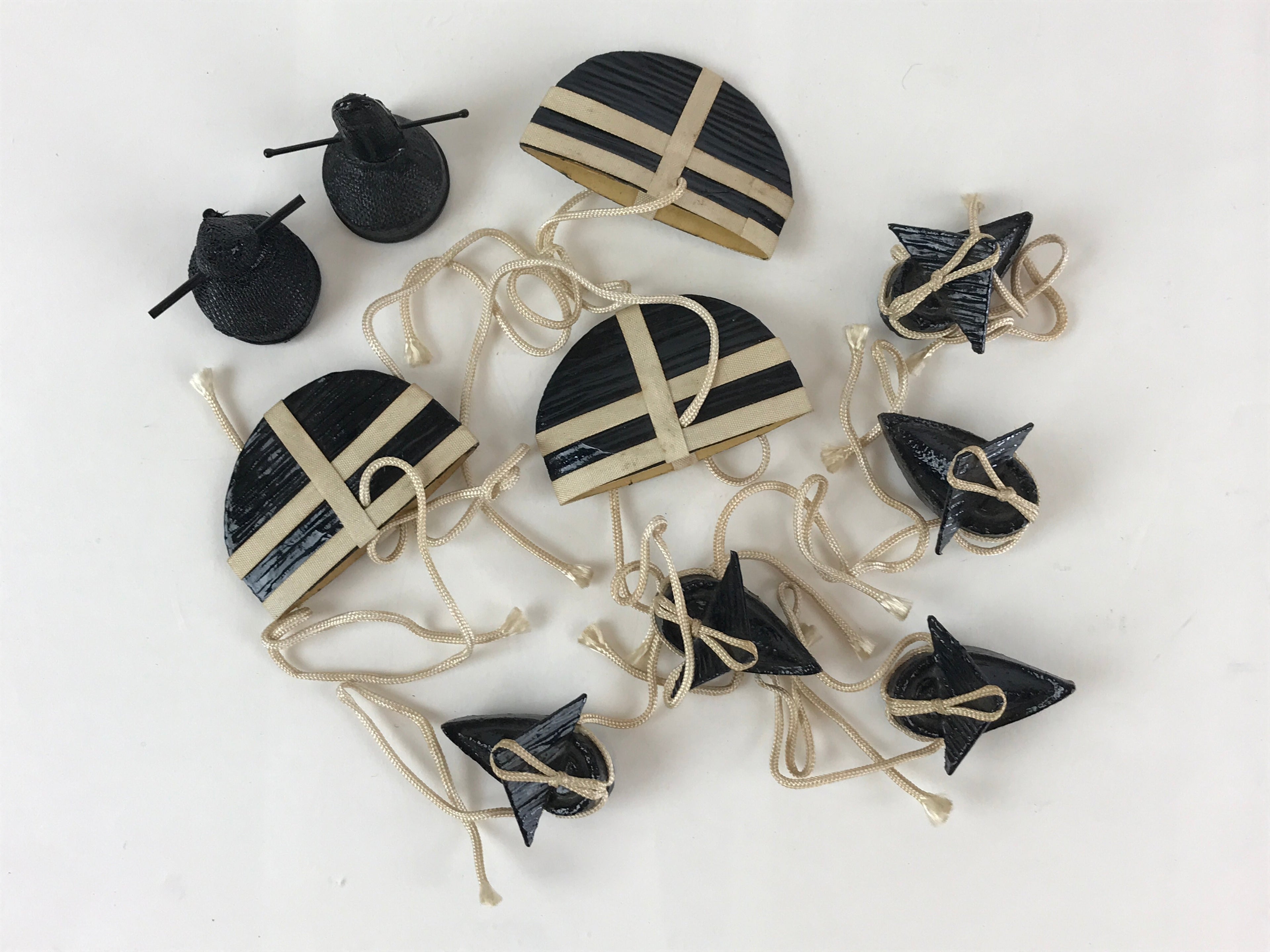 Japanese Hina Doll Ningyo Hats Vtg Miniature Hina Doll Decoration ID468
