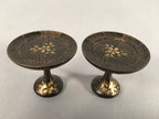 Japanese Hina Doll Offering Stand Pair Vtg Furniture Wooden Lacquered ID335