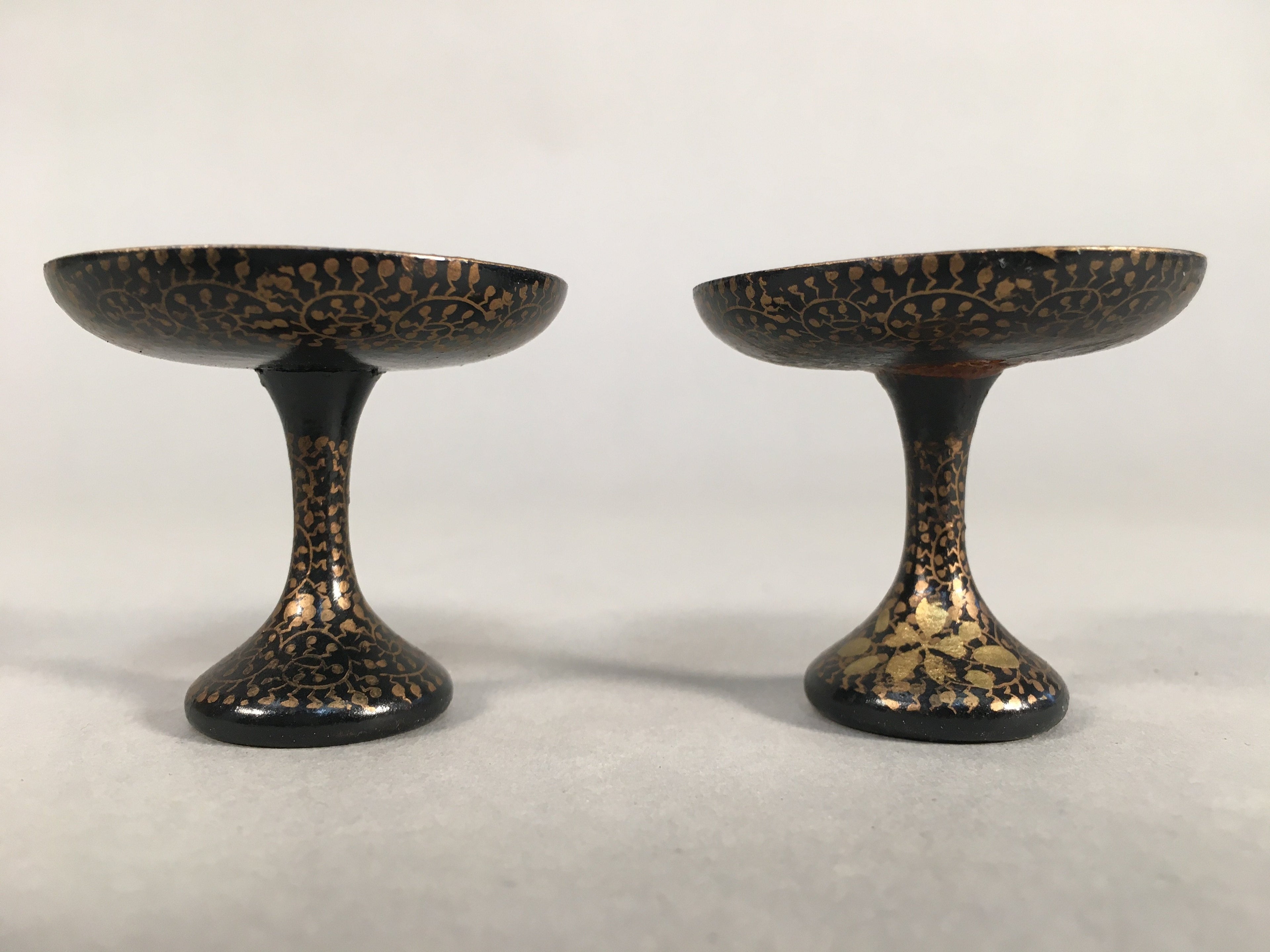 Japanese Hina Doll Offering Stand Pair Vtg Furniture Wooden Lacquered ID335