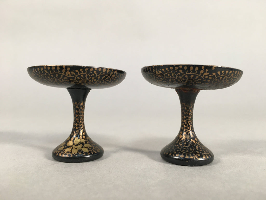 Japanese Hina Doll Offering Stand Pair Vtg Furniture Wooden Lacquered ID335