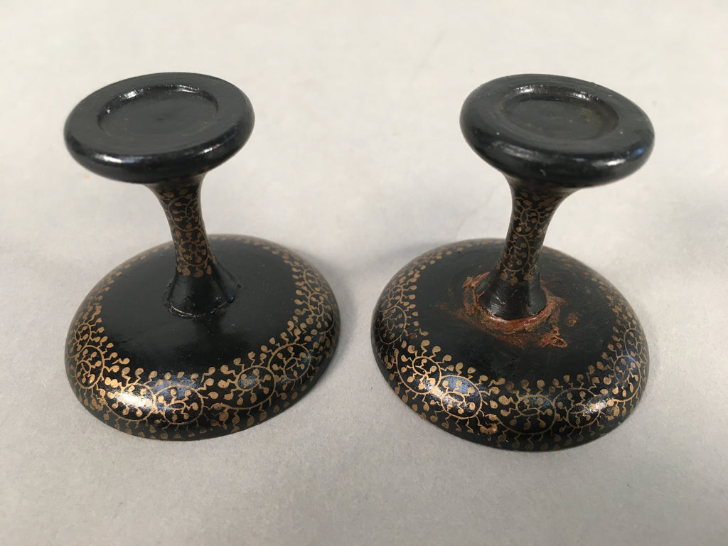 Japanese Hina Doll Offering Stand Pair Vtg Furniture Wooden Lacquered ID335