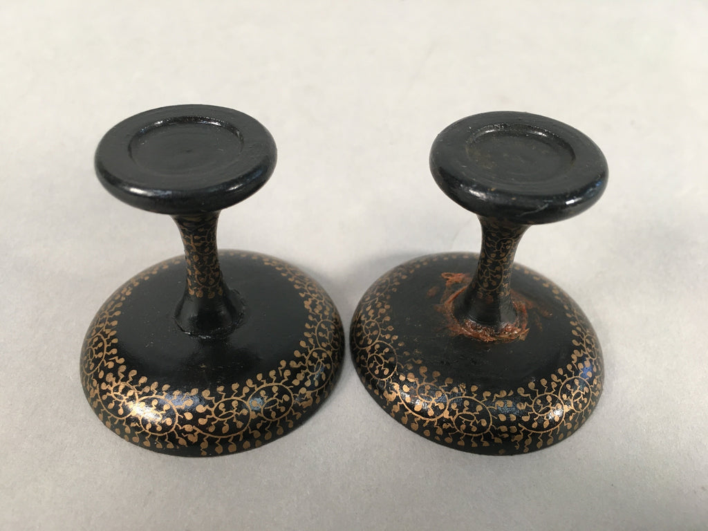 Japanese Hina Doll Offering Stand Pair Vtg Furniture Wooden Lacquered ID335