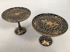 Japanese Hina Doll Offering Stand Pair Vtg Furniture Wooden Lacquered ID343